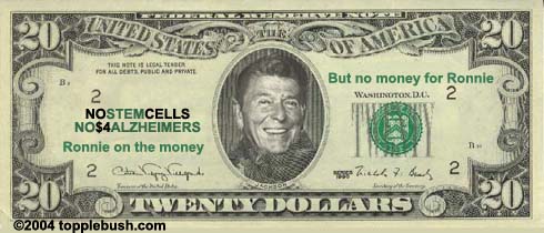 Reagan on the $20 dollar bill