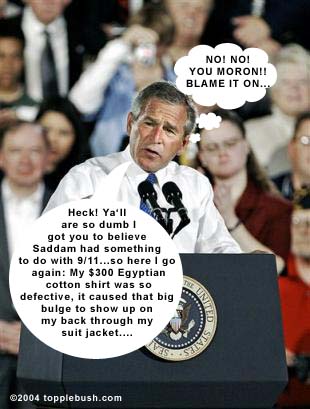 Bush tries to explain bulge