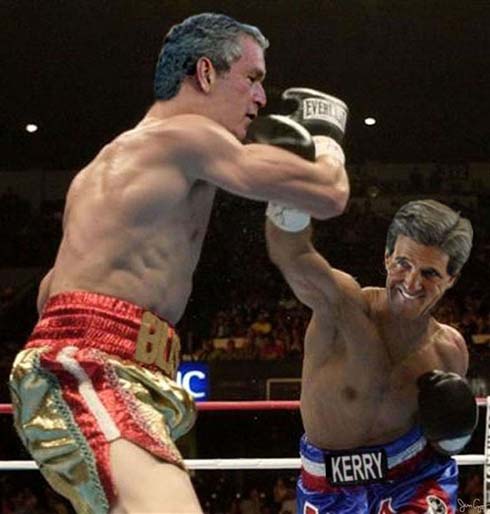 Kerry hitting Bush