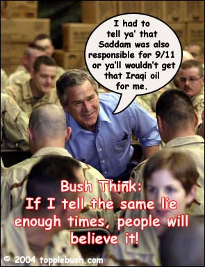 Bush talking to soldiers