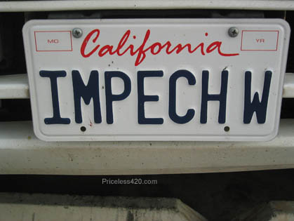 Impeach W license plate